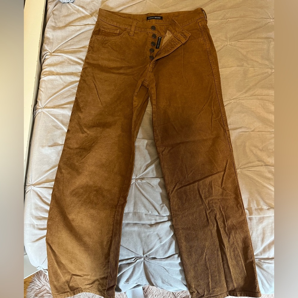 Burnt orange Lucky Brand cropped corduroy pants